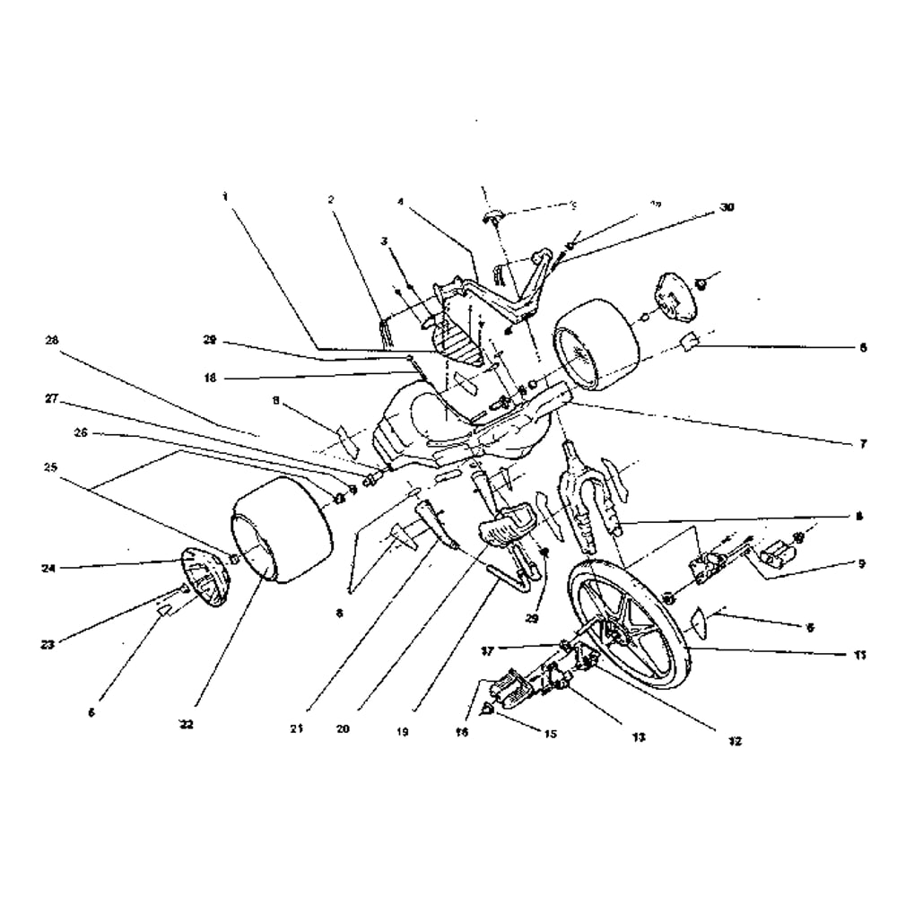 Replacement Parts Diagram and Parts List for 5080  Power Wheels Ride-On Cars